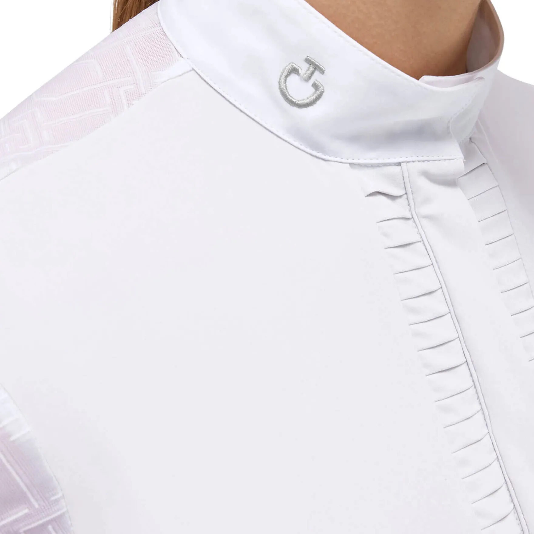 Damen Turniershirt Pleated Jersey, kurzarm