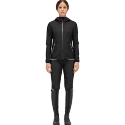 Jacke Damen Bonded Jersey Mesh Full Zip, Softshelljacke, Kapuze