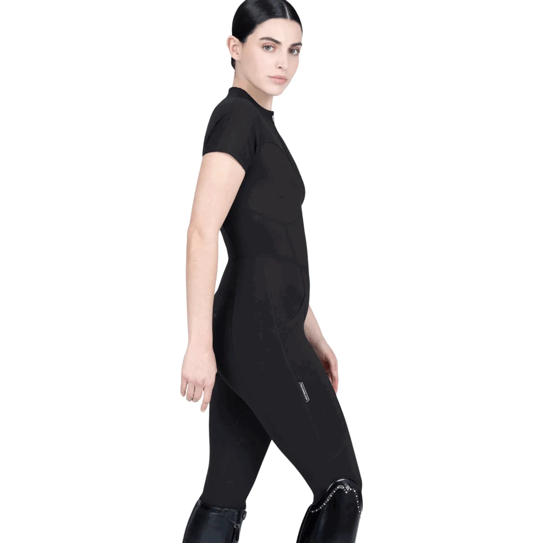 Jumpsuit Damen Air-Tech, Reitjumpsuit, Vollbesatz, Full-Grip, kurzarm