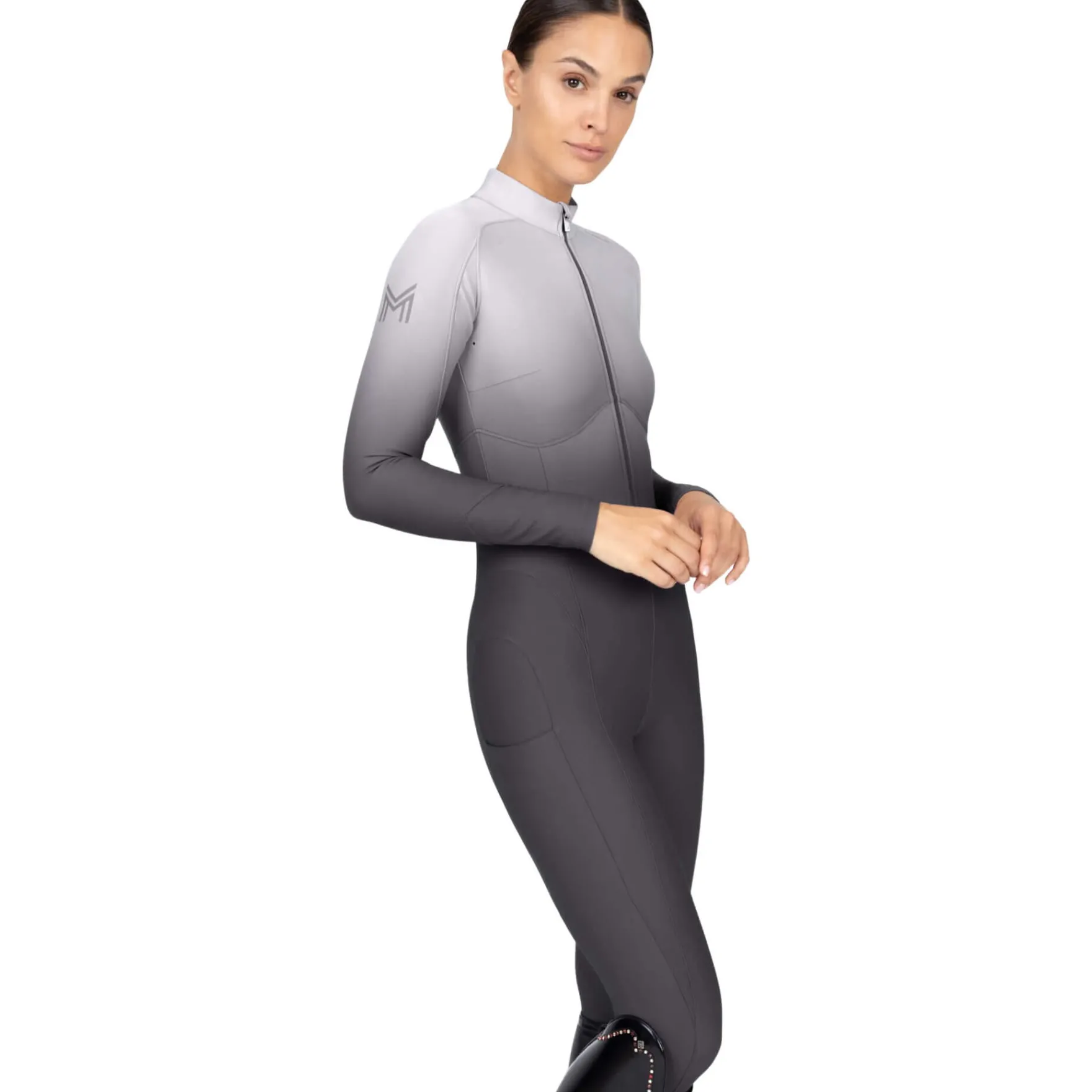 Jumpsuit Damen Ombré, Reitjumpsuit, Vollbesatz, Full-Grip, langarm