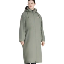 Mantel Damen HydroShield HW25, Regenmantel, Reitmantel, wasserdicht, mit Kapuze