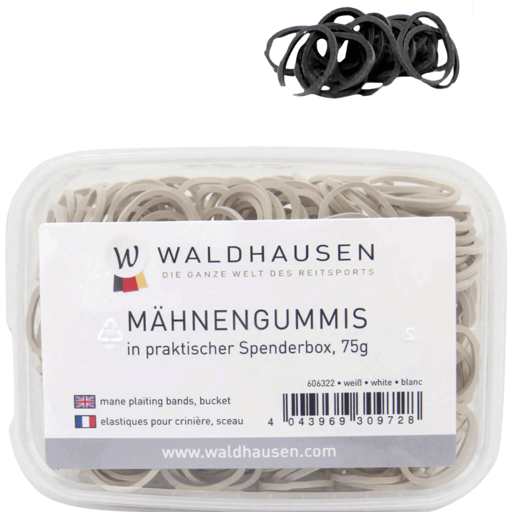 Mähnengummis, Einflechtgummis