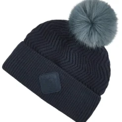 Mütze Lila HW24, Strickmütze, Bommelmütze