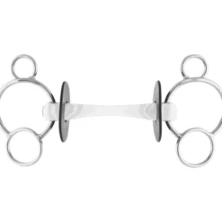 Nathe Gebiss, 3-Ring-Stangengebiss, mit biegsamer Stange