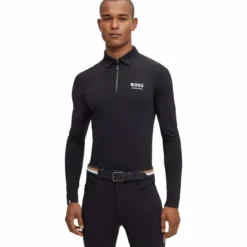 Polo Herren Elton Signature Stripe, Trainingsshirt, langarm