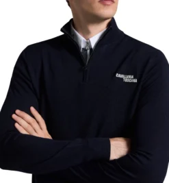 Pullover Herren Merino Wool Turtleneck FS26, mit 1/2 Reißverschluss