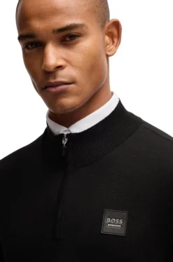 Pullover Herren Rouven Half Zip HW25, Strickpullover