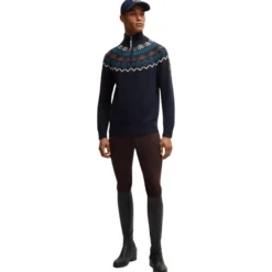 Pullover Herren Troyer HW25, Strickpullover, Norweger Muster
