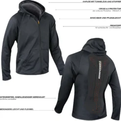 Rückenschutzjacke Herren, Rückenprotektor, Sweatjacke, Fleecejacke
