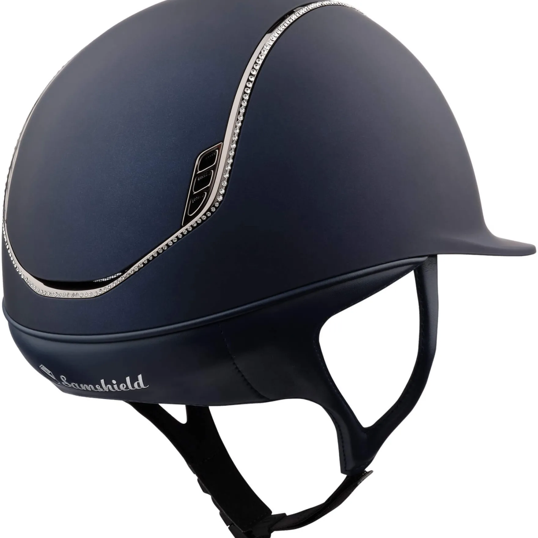Reithelm Classic 2.0 Shadowmatt, Top Paint, Trim+Blason Black Chrome,300 Sw Crystal Colour