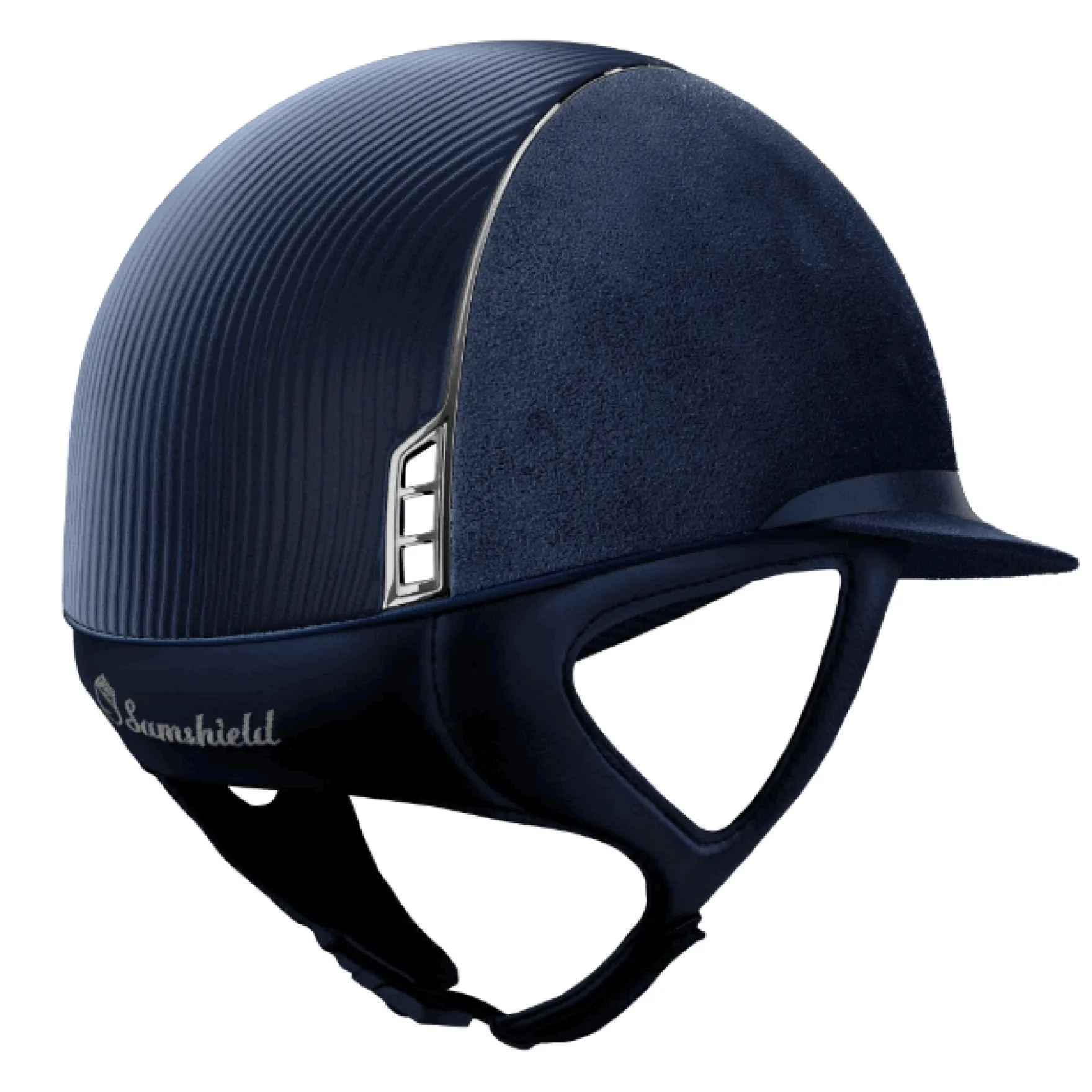 Reithelm Miss Shield Premium, Top + Frontal Band Leather, Trim + Blason Chrome