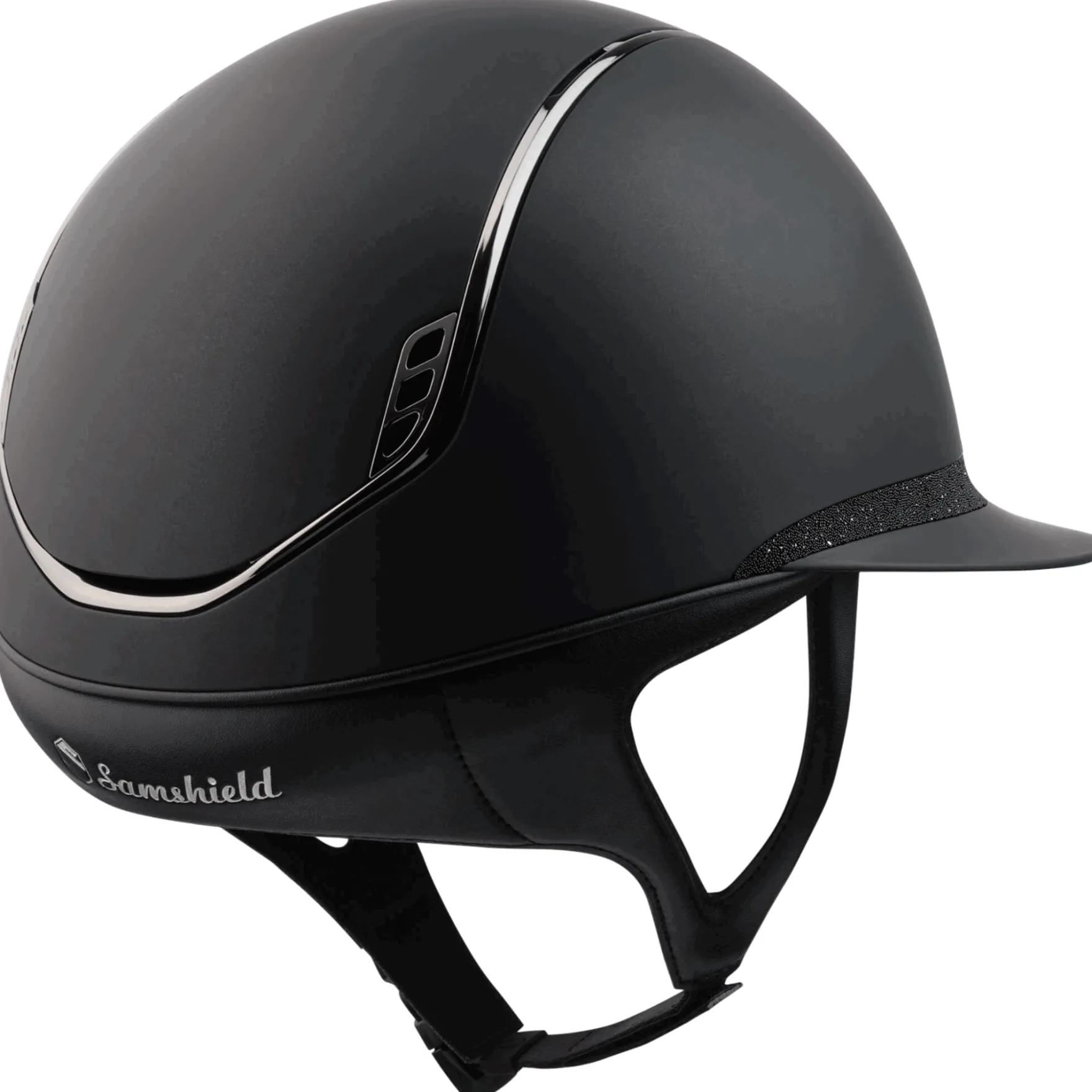 Reithelm Miss Shield 2.0 SM, Frontal Band + Blason Crystal Farbic Black, Trim Black Chrome