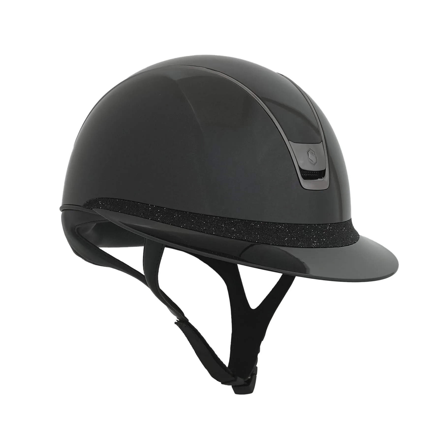 Reithelm MS 2.0 SG, Frontal Band Crystal Fabric Swarovski, Trim + Blason Black Chrome