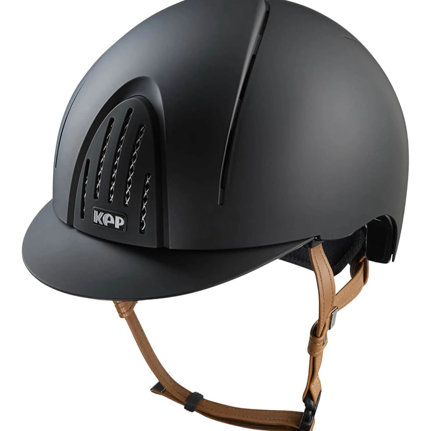 Reithelm Smart NOVA Matt mit Beigen Kinnriemen