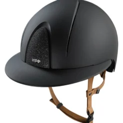 Reithelm Smart NOVA Matt Star mit Polo-Schirm mit Beigen Kinnriemen
