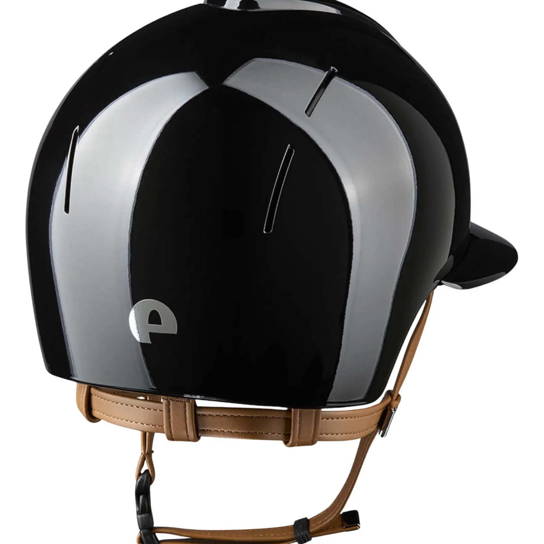 Reithelm Smart NOVA Metal Polish mit Polo-Schirm mit Beigen Kinnriemen