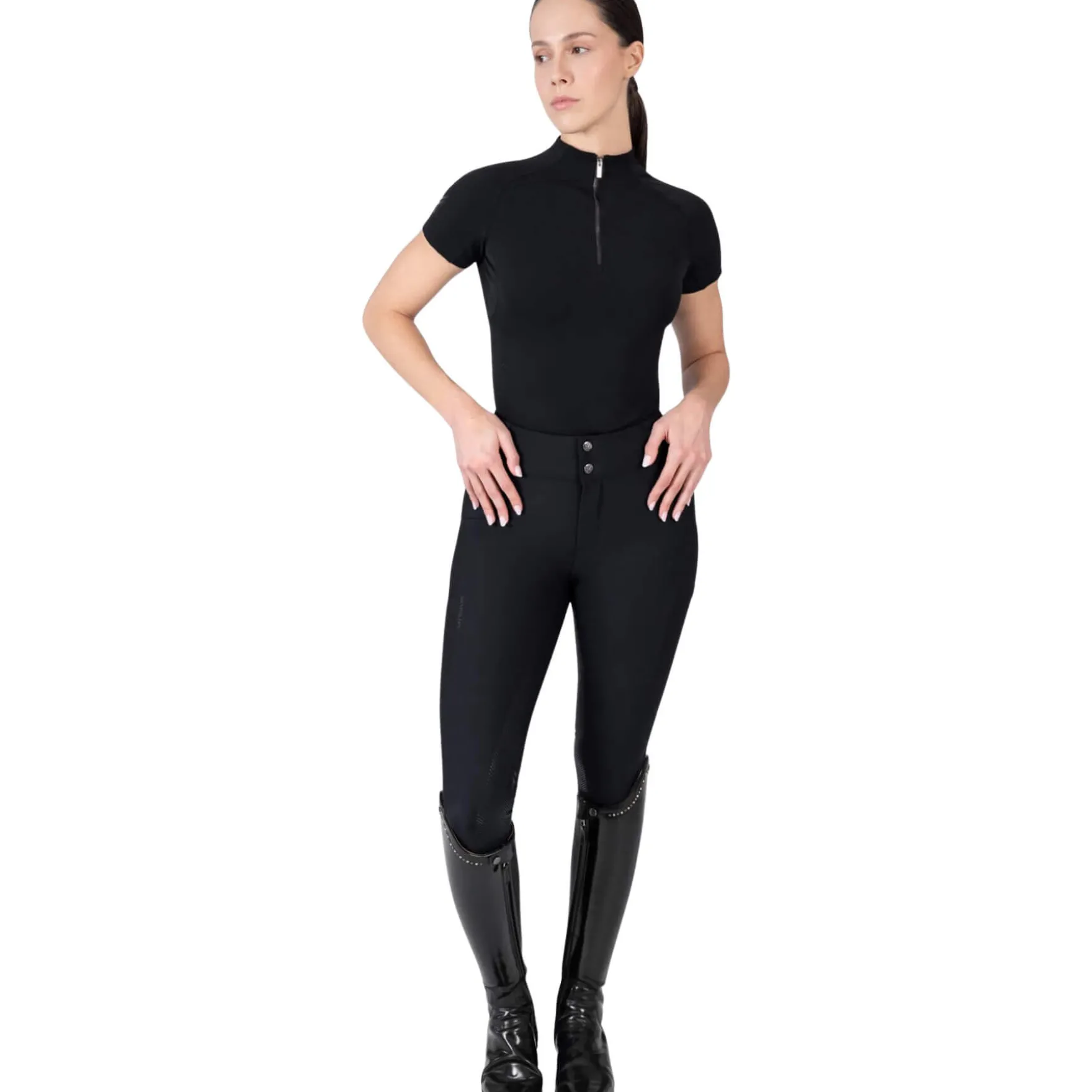 Reithose Damen Aero, Vollbesatz, Full-Grip, High Waist
