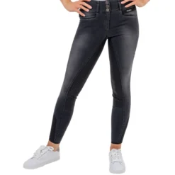 Reithose Damen Candela Jeans DuraGrip, Vollbesatz, Full-Grip