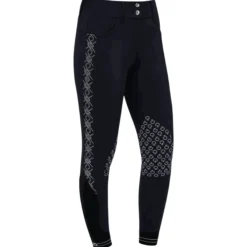 Reithose Damen CT Argyle Print, Kniebesatz, Knee-Grip