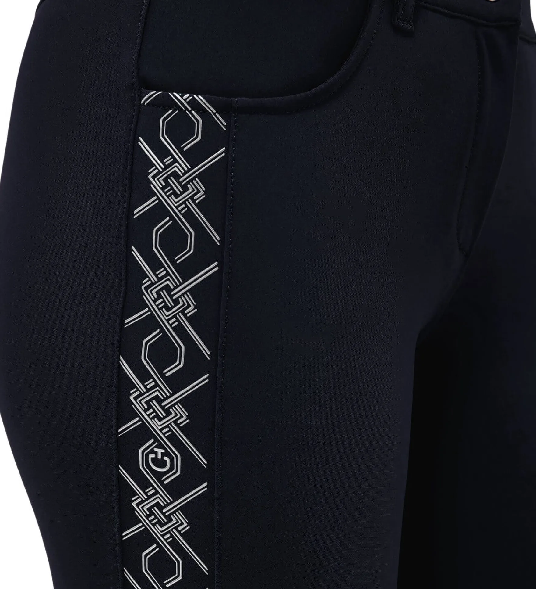 Reithose Damen CT Argyle Print, Kniebesatz, Knee-Grip