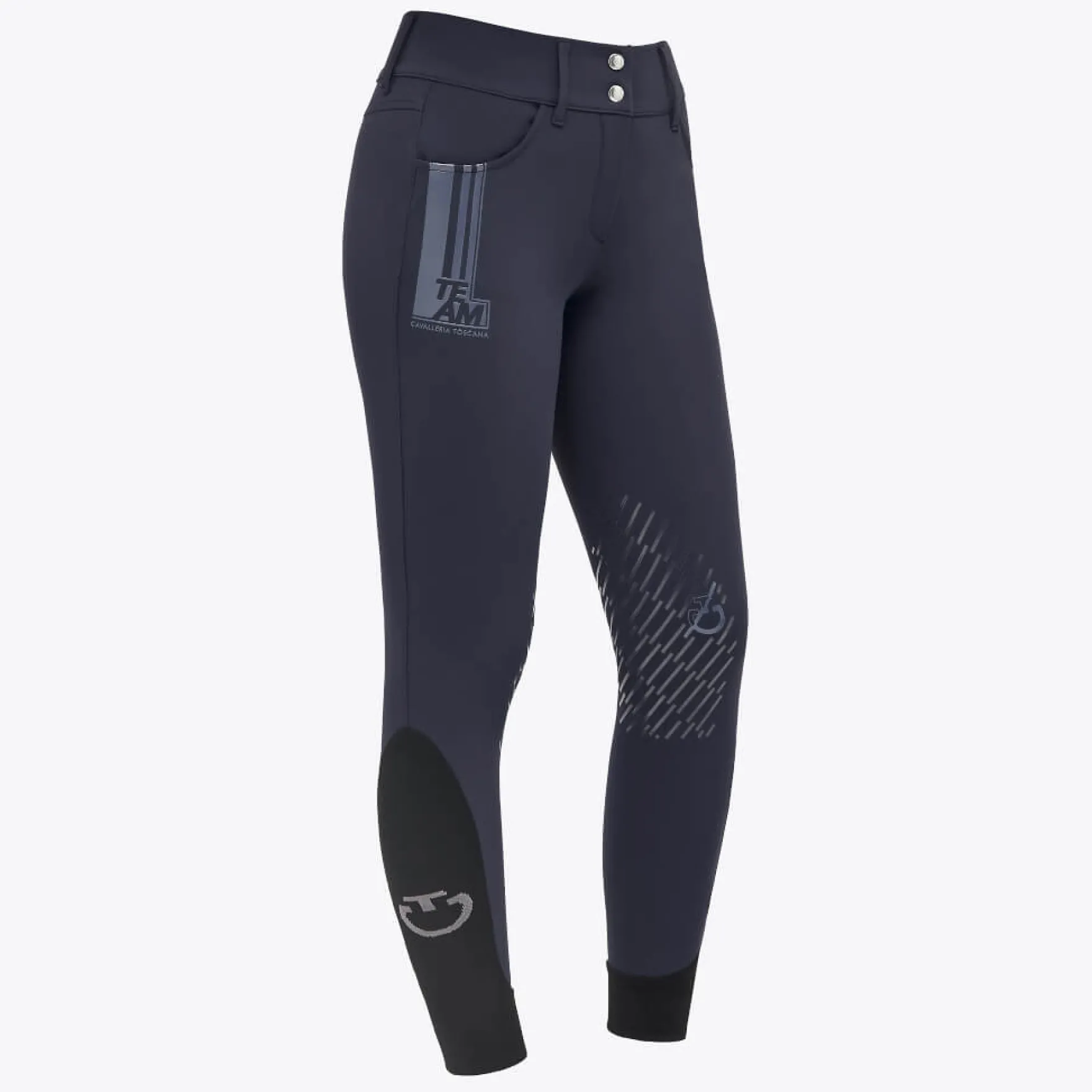 Reithose Damen CT Team Raceway High Waist HW22, Kniebesatz, Knee-Grip