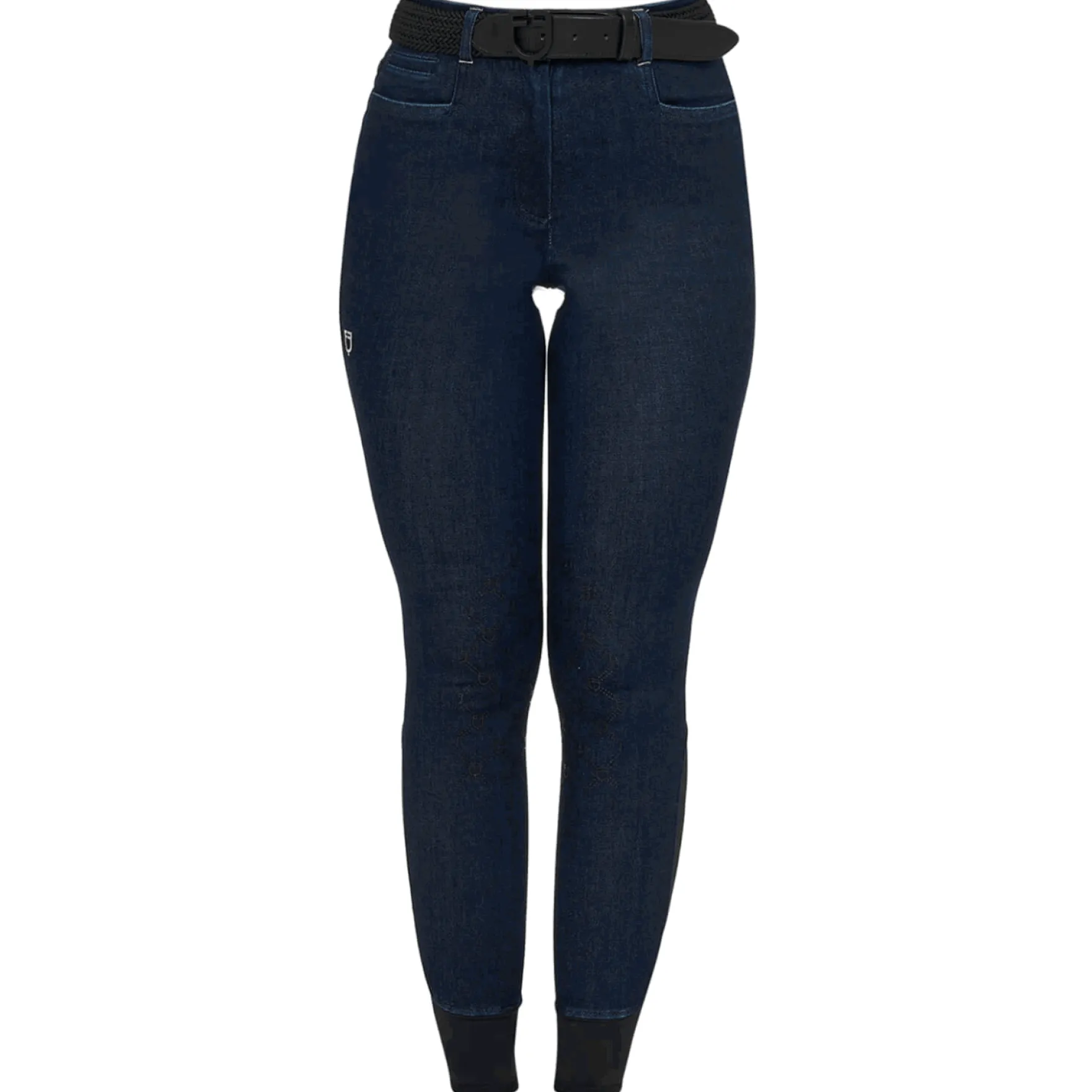 Reithose Damen Denim Fabric FS26, Kniebesatz, Knee-Grip