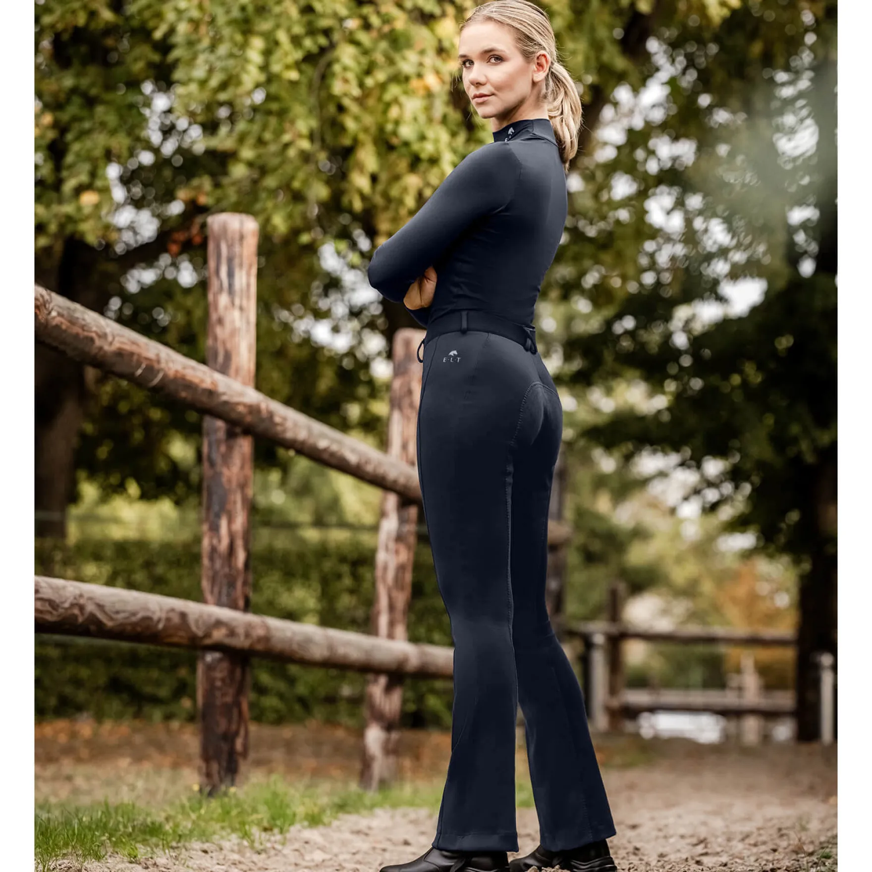 Reithose Damen Essential, Jodhpur, Vollbesatz, Kunstleder