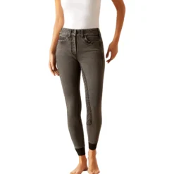 Reithose Damen Halo G Denim, Jeansreithose, Vollbesatz, Full-Grip