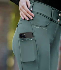 Reithose Damen Mathilda Glam FS26, Vollbesatz, Full-Grip, High Waist, Kompression