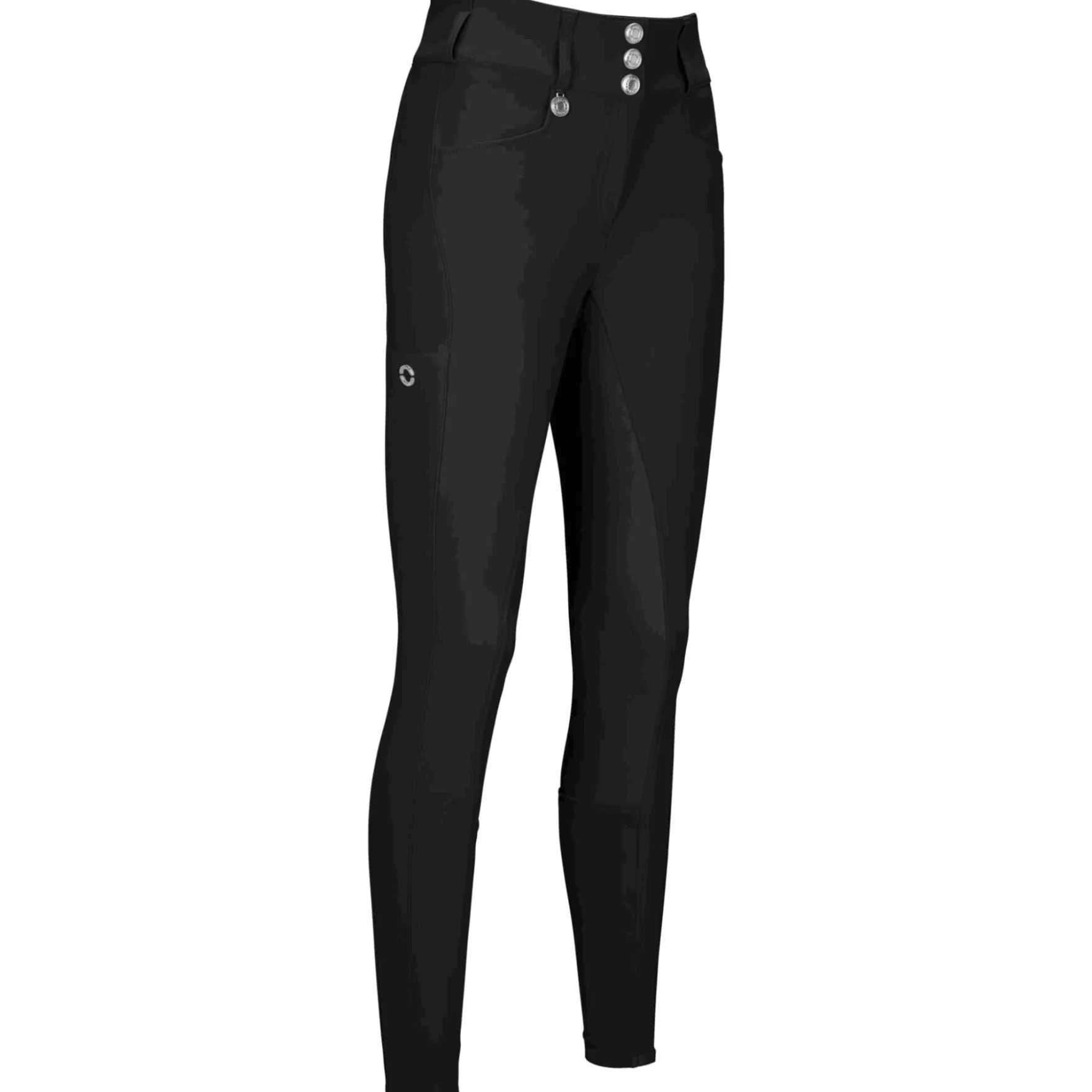Reithose Damen New Candela FlexTec Leather, Vollbesatz, Kunstlederr-Besatz, High Waist