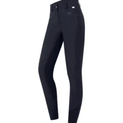 Reithose Damen Oktavia Curved High Waist HW24, Vollbesatz, Lederbesatz, Kunstleder