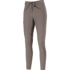 Reithose Damen Oliva Athleisure, Kniebesatz, Siebdruck-Besatz