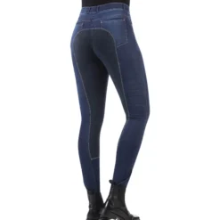 Reithose Kinder Summer Denim, Jeansreithose, Vollbesatz, Full-Grip