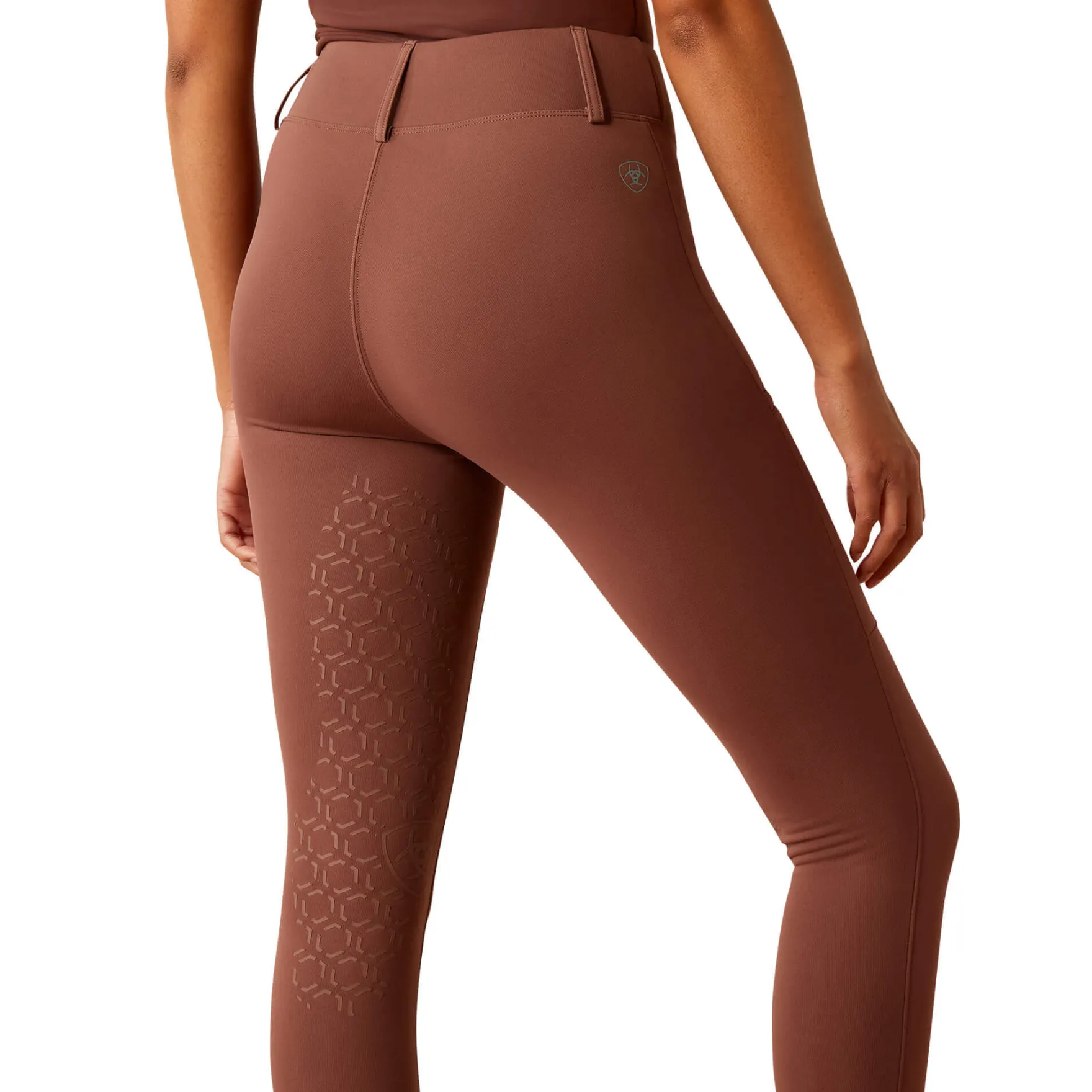 Reitleggings Damen Boreas 2.0, Teilbesatz, Half-Grip, High Waist