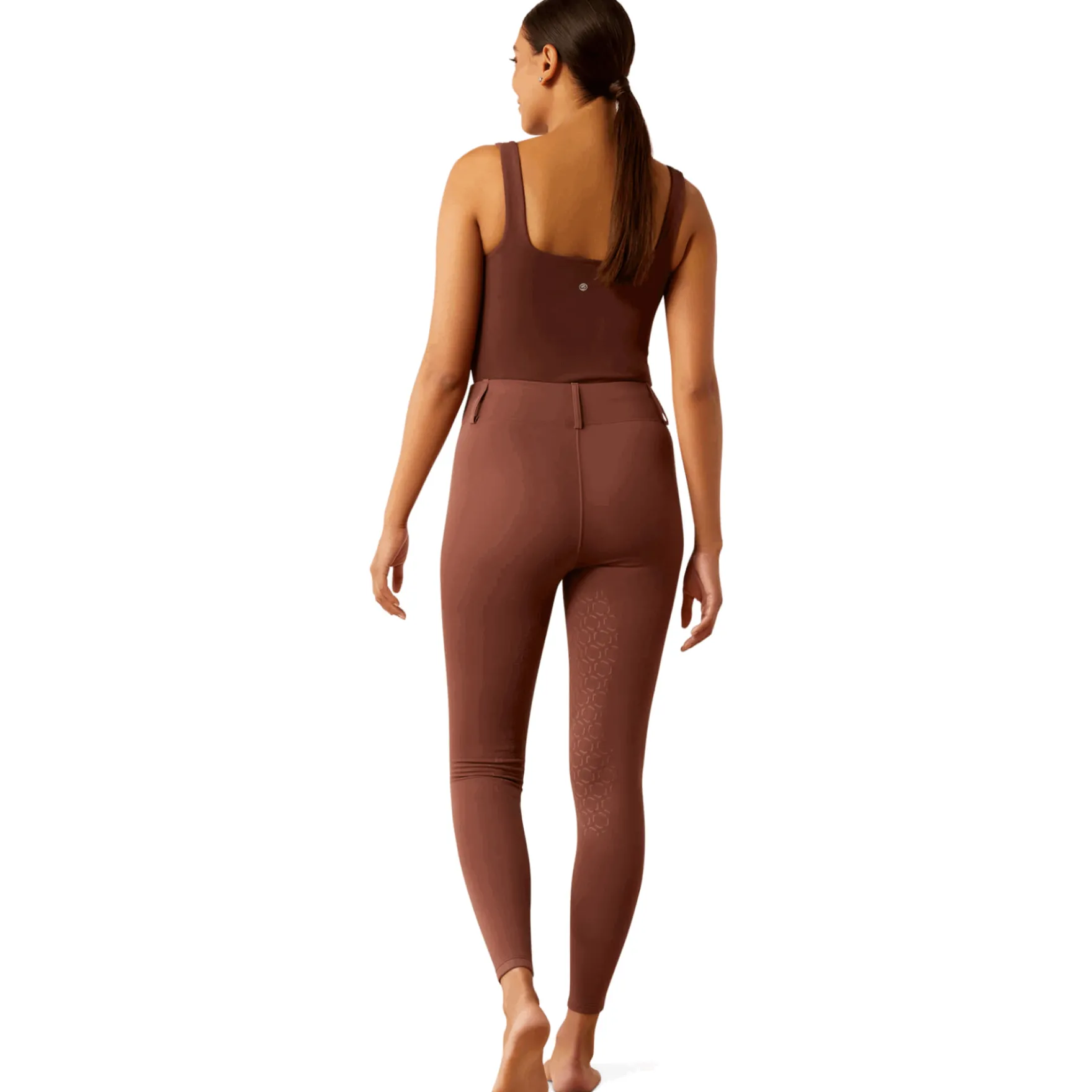 Reitleggings Damen Boreas 2.0, Teilbesatz, Half-Grip, High Waist