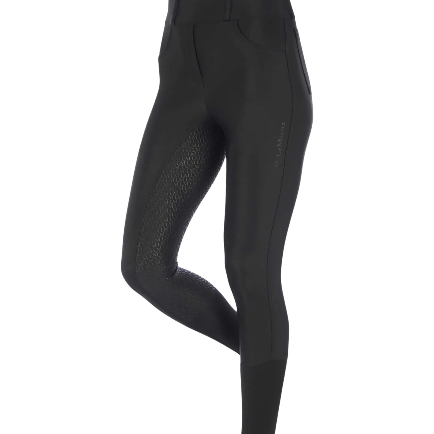 Reitleggings Damen Demi Pull On Breggings, Vollbesatz, Full-Grip