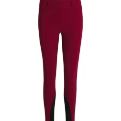 Reitleggings Damen Glitter Logo Red Dahlia Hybrid, Vollbesatz, Full-Grip, High Waist