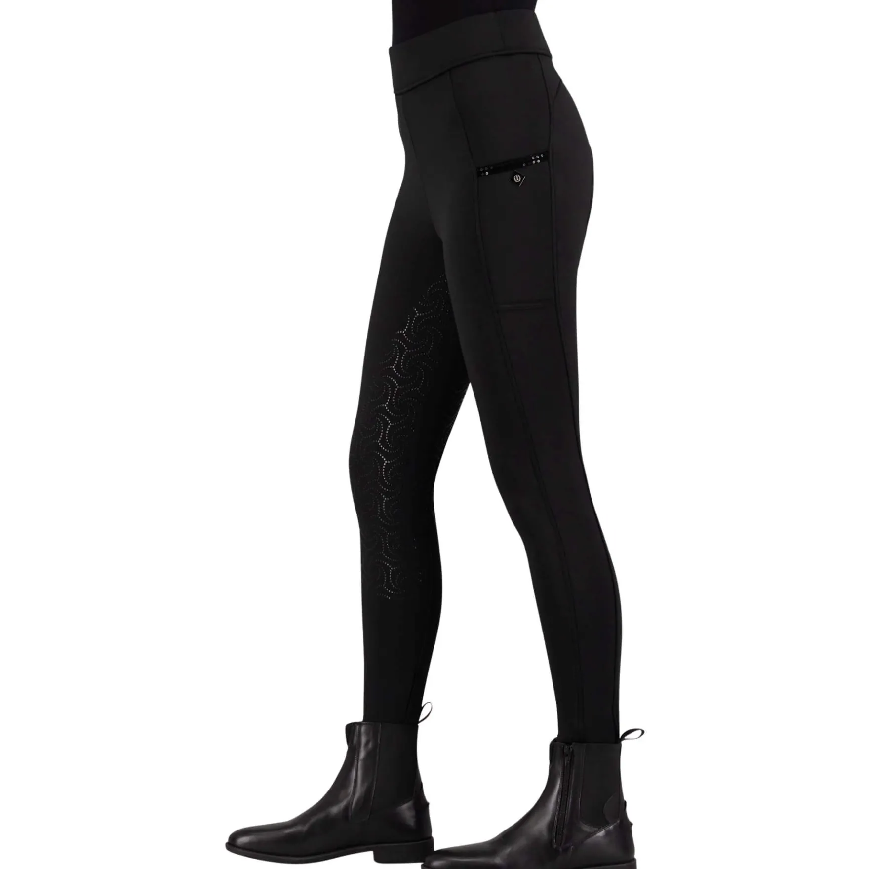 Reitleggings Damen IRHTeddy, Vollbesatz, Full-Grip, High Waist, Winter