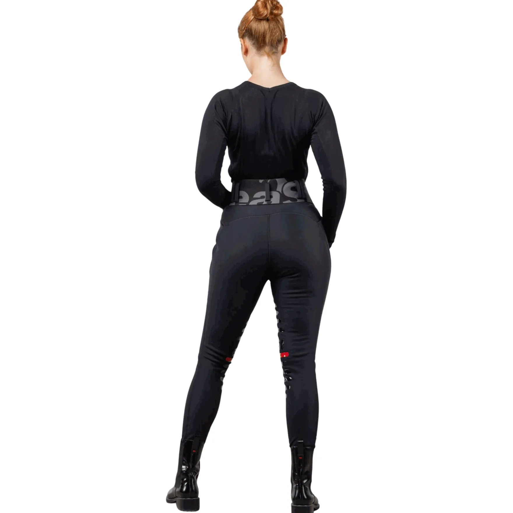 Reitleggings Damen Reggings R1 High Waist Winter, Kniebesatz, Knee-Grip