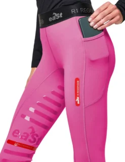 Reitleggings Damen Reggings R1, Teilbesatz, Half-Grip