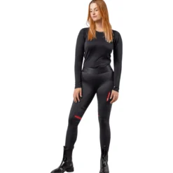 Reitleggings Damen Reggings R1 Mid Season, Kniebesatz, Knee-Grip