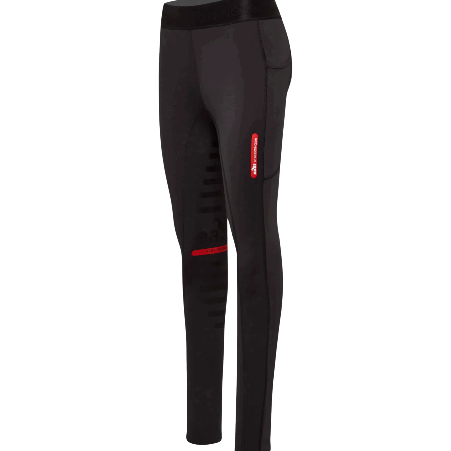 Reitleggings Damen Reggings R1 Mid Season, Kniebesatz, Knee-Grip