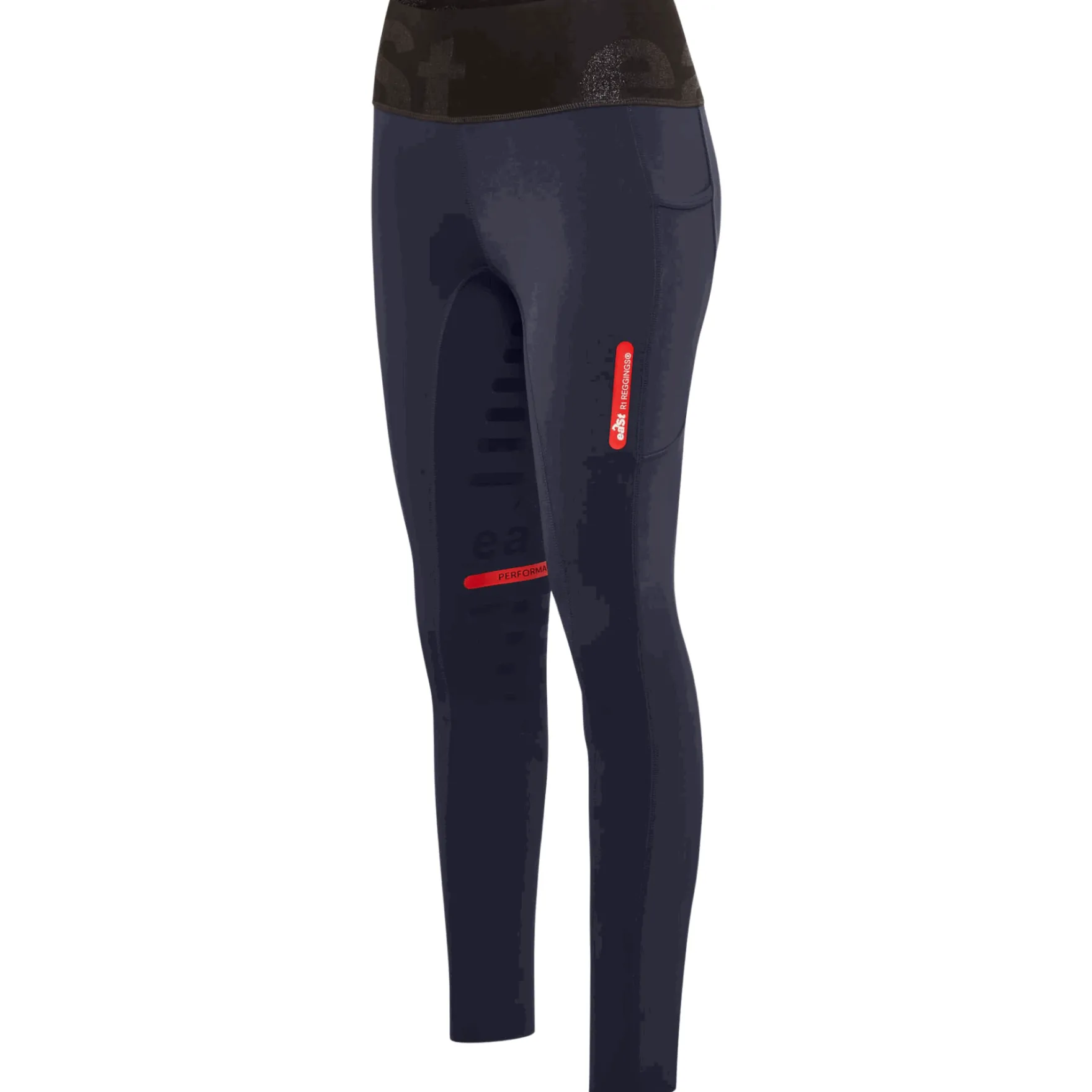 Reitleggings Damen Reggings R1 High Waist Sparkle Mid Season, Kniebesatz, Knee-Grip