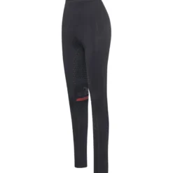 Reitleggings Damen Reggings R1 Highwaist Light Winter, Vollbesatz, Full-Grip