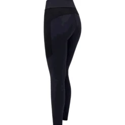 Reitleggings Damen Revo Jersey Mesh, Kompression, Kniebesatz, Knee-Grip