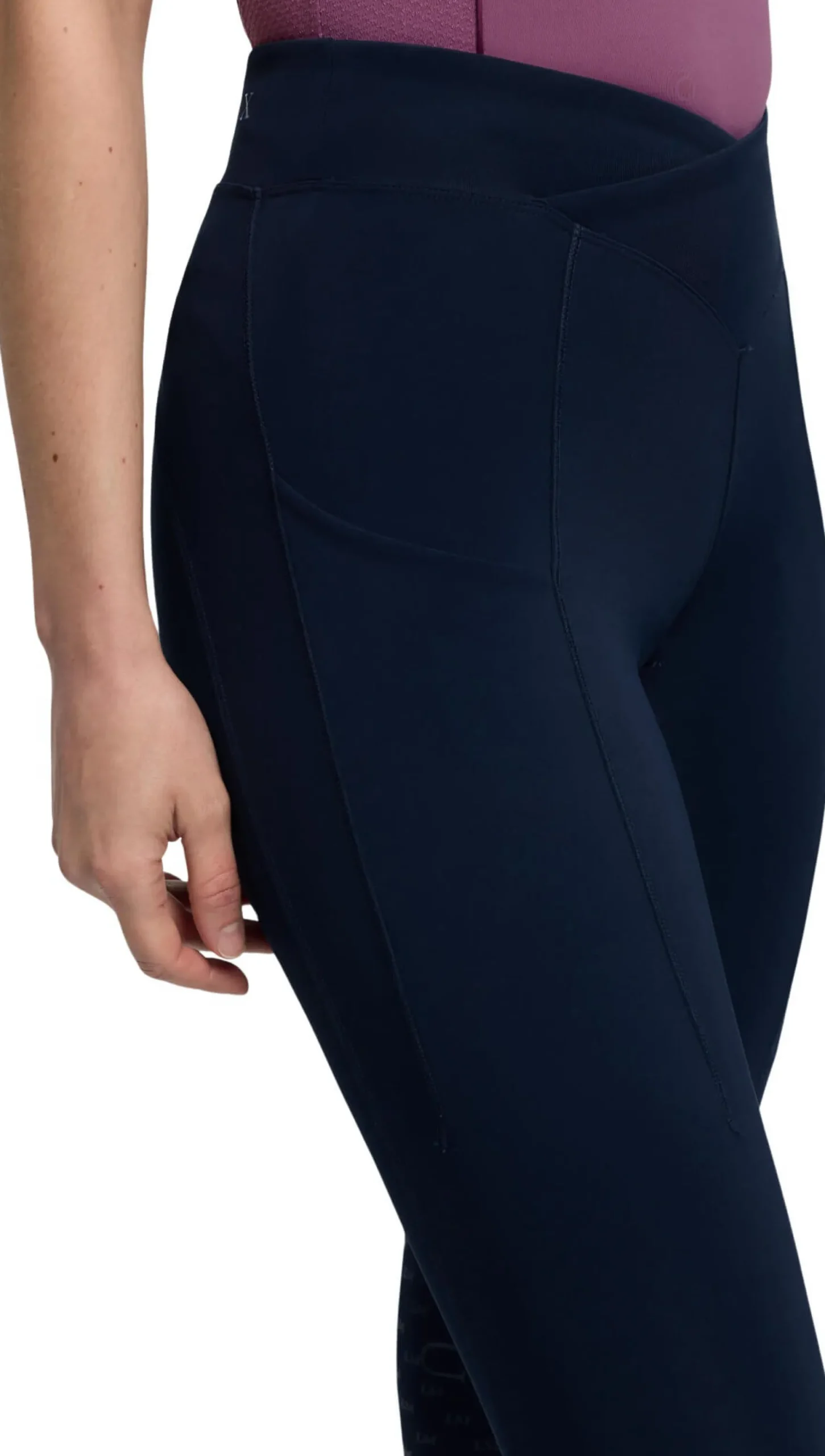 Reitleggings Damen Simone Cross Over FS26, Teilbesatz, Half-Grip