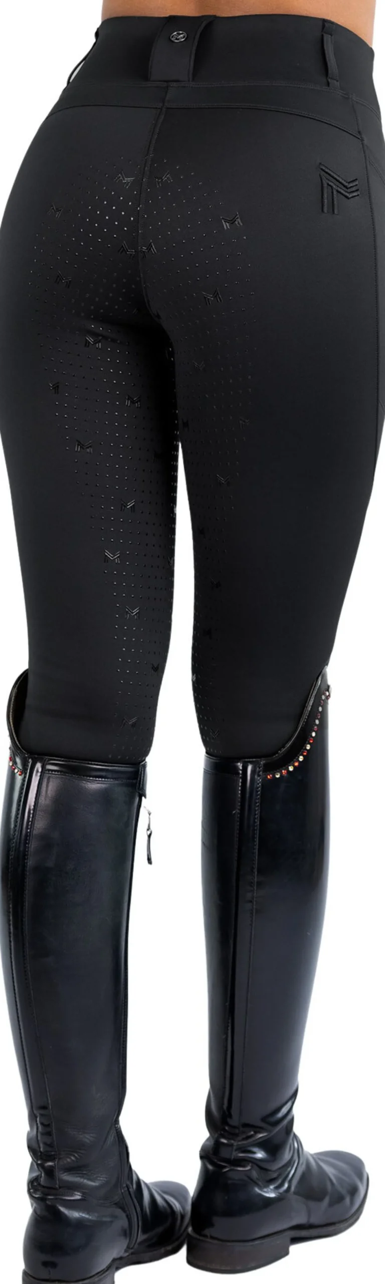 Reitleggings Damen Studio Riding, Vollbesatz, Full-Grip