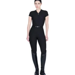 Reitleggings Damen Velya, Vollbesatz, Full-Grip, mit Gürtel