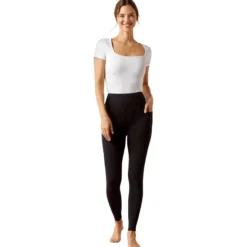 Reitleggings Damen Venture 2.0 Thermal HW25, Teilbesatz, Half-Grip, Thermoreitleggings