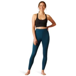 Reitleggings Damen Venture Thermal HW23, Teilbesatz, Half-Grip, Thermoreitleggings
